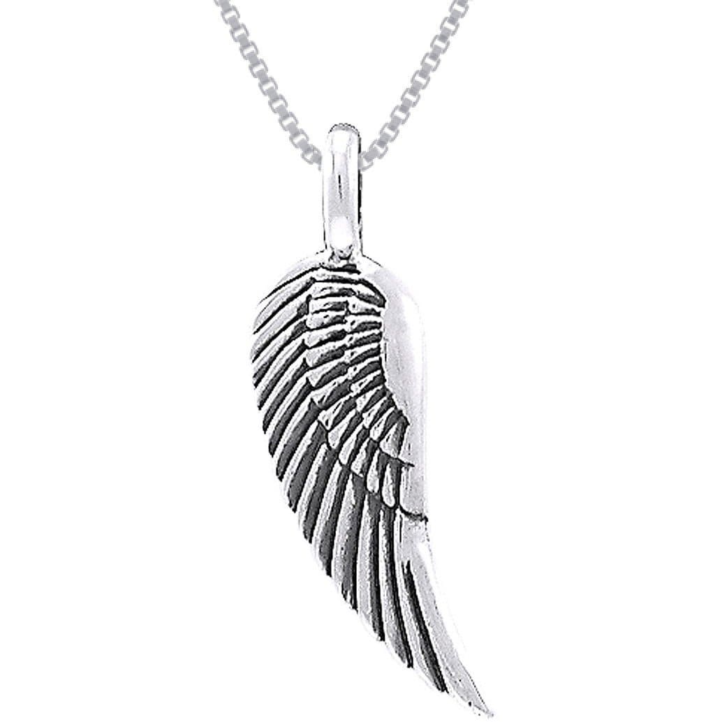 Sojewe Women 925 Sterling Silver Angel Wing Crucifix Crosses Necklace Inlay Cubic Zirconia Pendant Platinum Plated Chain 40-45cm/15.7-17.7in