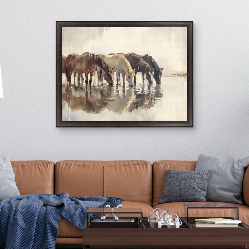 Masterpiece Art Gallery| Herd of Horses by Franklin Gregory - Framed Canvas Art Print