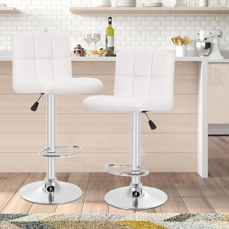 Furniture of America Orson Modern PU Leather Adjustable Height Swivel Bar Stools (Set of 2)
