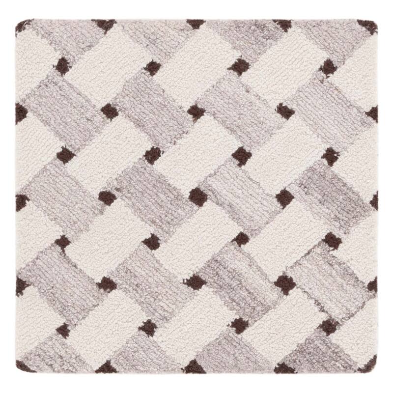 SAFAVIEH Handmade Genre Sakura Mid-Century Modern Wool Rug - 6' Square - Ivory/Brown
