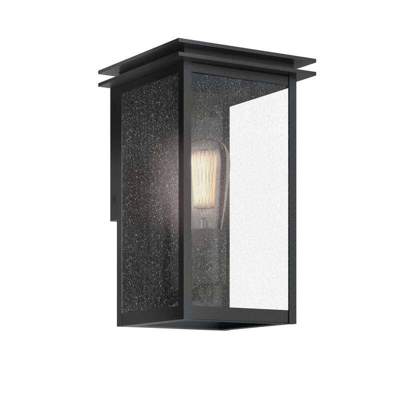Kichler Lighting Arkville 10 Inch 1 Light Outdoor Wall Light with Clear Seeded Glass in Textured Black - Textured Black