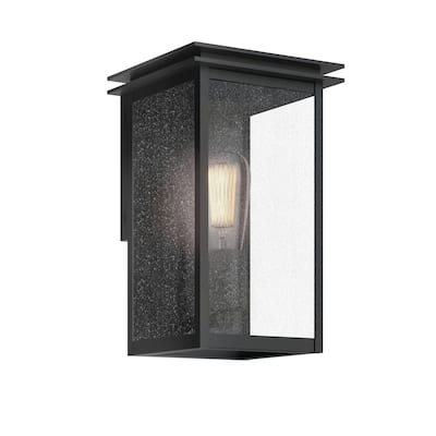 Kichler Lighting Arkville 10 Inch 1 Light Outdoor Wall Light with Clear Seeded Glass in Textured Black - Textured Black
