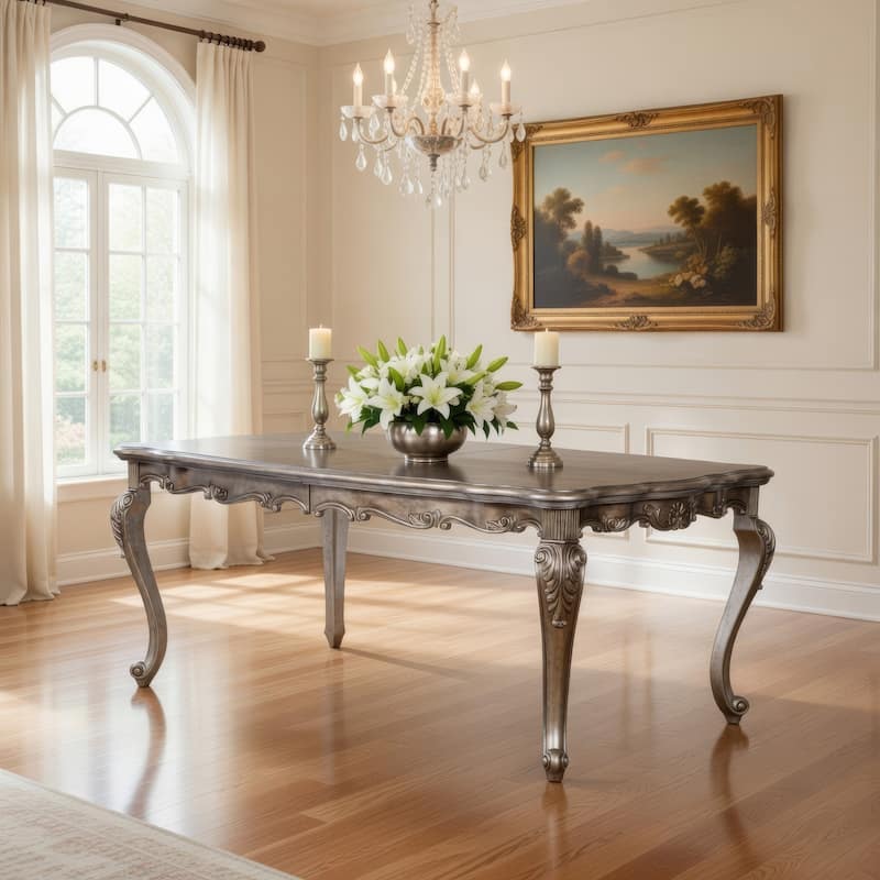 Imperial Dining Table, Antique Platinum