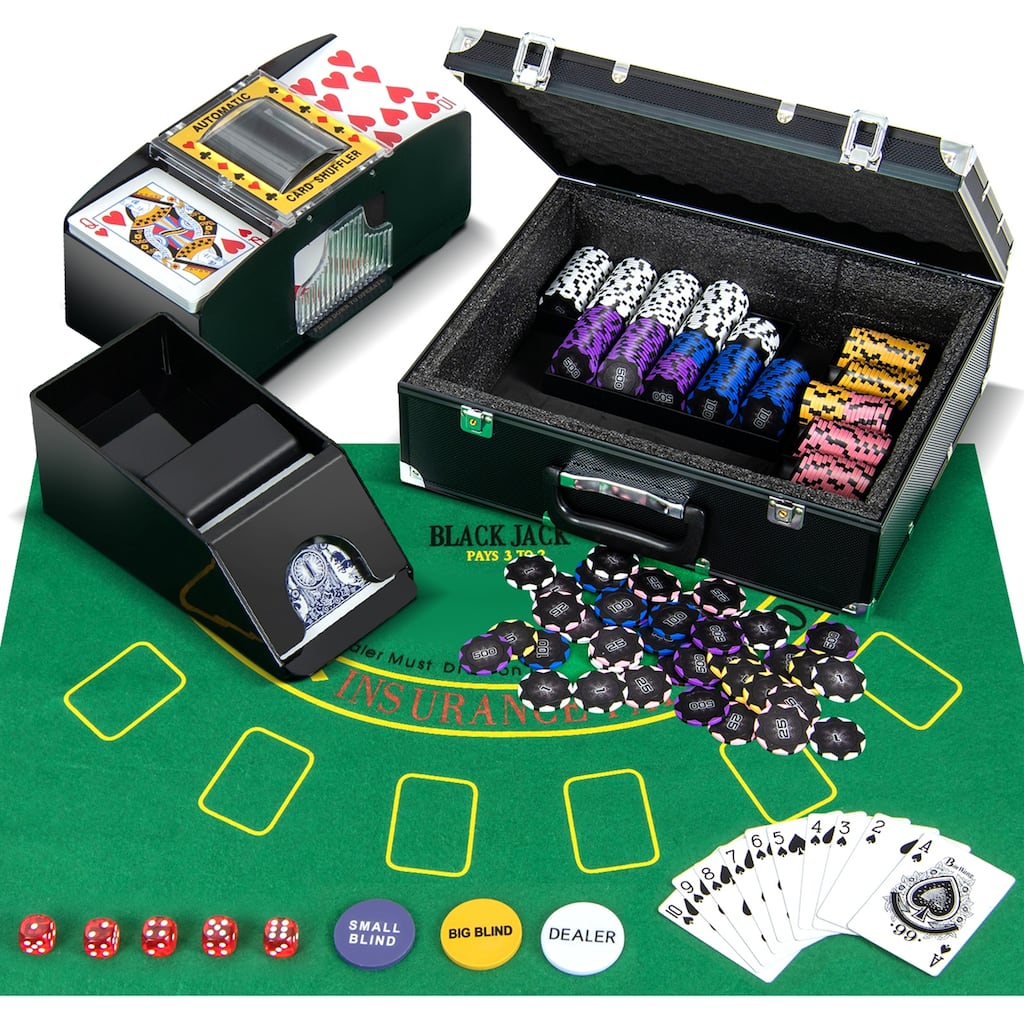 Costway 300 Pieces Casino Poker Chip Set 14 Gram Poker Chips with - See Details