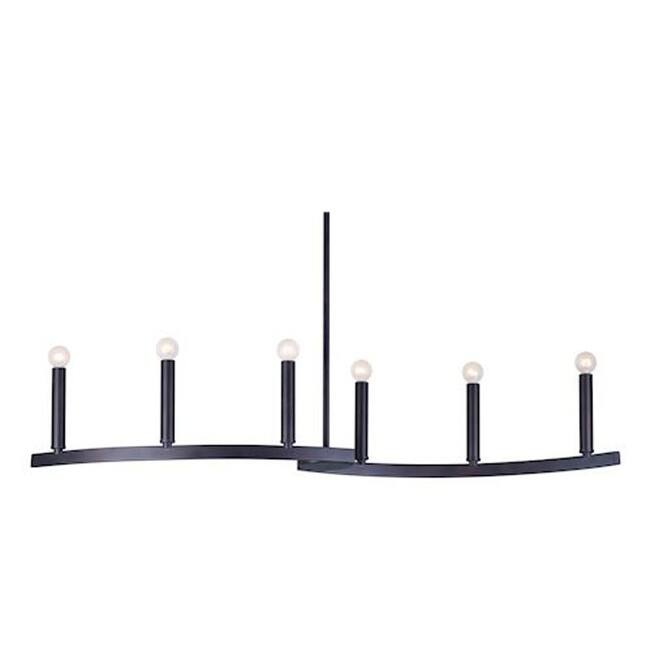 Forte Lighting 6 Light 41-1/2" Wide Linear Chandelier - Antique Bronze