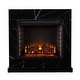 preview thumbnail 30 of 43, Dejon Contemporary White Stone Electric Fireplace
