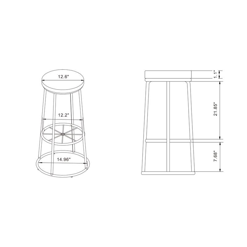 Lodz Rustic Metal Round Barstools (Set of 2) by Furniture of America