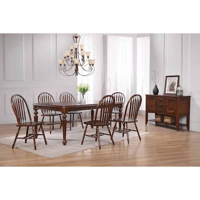 Extendable Dining Set 8 Person - Art Deco Table with Butterfly Leaf & Sideboard - Rectangular Wood Dining Room Set