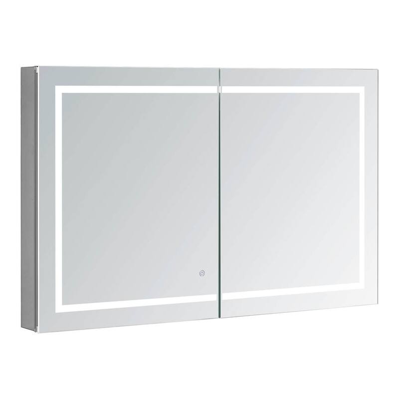 AQUADOM Royale Plus 48"x36"x5" LED Medicine Mirror Cabinet, Defogger, Dimmer, LED 3X Makeup Mirror, Outlets, Interior LED Light