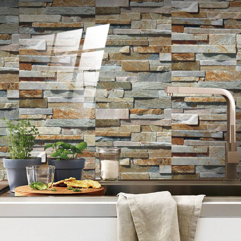Self-Adhesive Wallpaper Brick Marble Pattern Wall Tile Sticker PVC