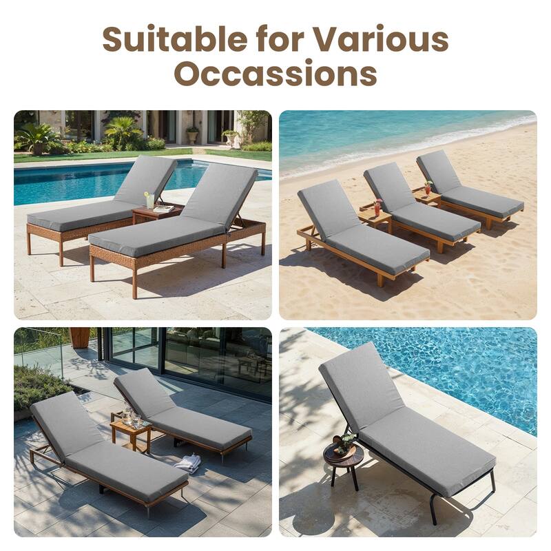 22.4 in W x 71.9 in L x 3.5 in Thickness Outdoor Chaise Lounge Replacement Cushion