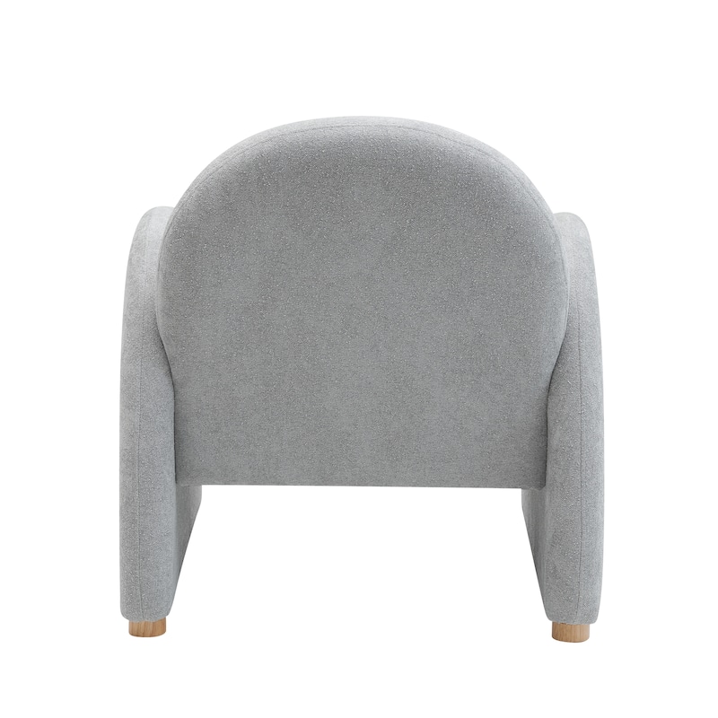 Modern Boucle Accent Armchair - Comfortable Upholstered Lounge Chair with Curved Armrests, Stylish Minimalist Chair