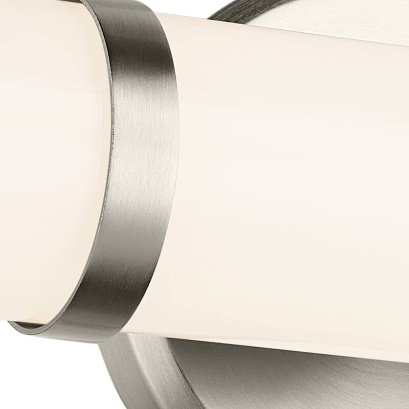 Kichler Lighting Rosh 18" Bath Bar Small LED with White Glass in Brushed Nickel