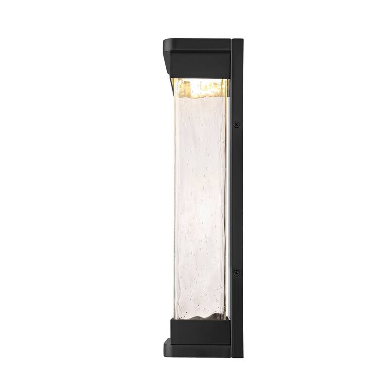 Millennium Lighting Ederle 1 LED Light Outdoor Wall Sconce with Clear Water Seedy Glass Shades