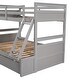 preview thumbnail 7 of 44, Versatility Twin over Full Wooden Kids Bed Bunk Bed with Two Storage Drawers,Ladder and Guardrails