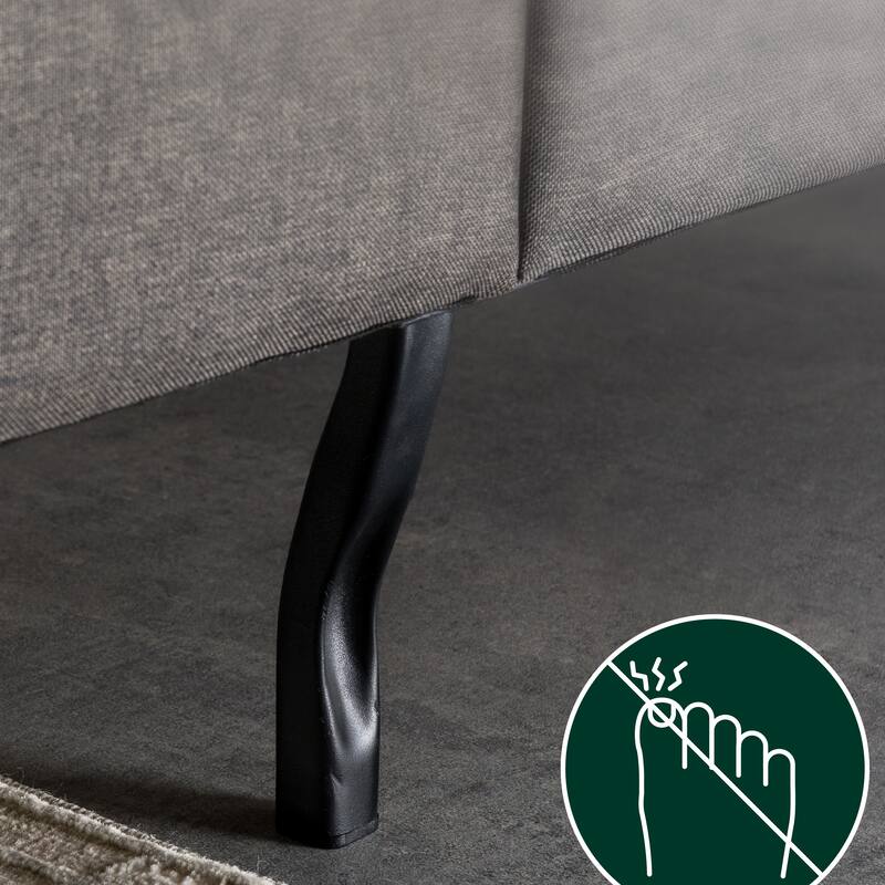 Priage by ZINUS Dark Grey Button Tufted Upholstered Platform Bed Frame - Queen