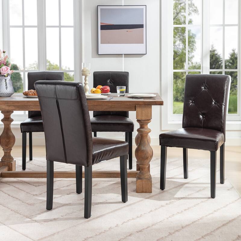 Javlergo Upholstered Dining Chairs Set of 2, Fabric or Faux Leather Dining Room Chair with Metal Legs