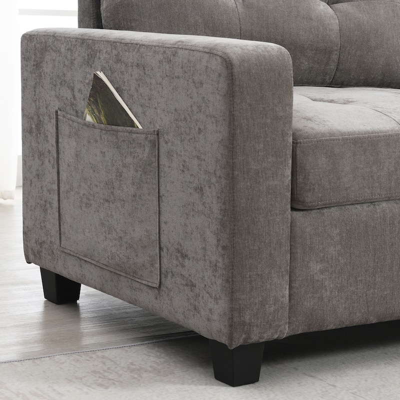 U Shaped Sectional Couch Set w/ USB Charger, Storage Drawers & Pockets