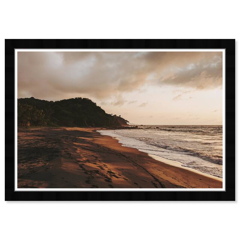 Wynwood Studio Prints Nautical and Coastal Beach at Sundown II Brown and Nautical & Coastal Wall Art Canvas Print