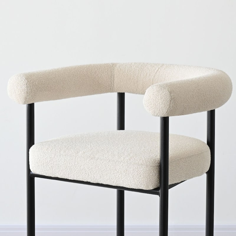 Boucle Counter-Height Bar Stools with Arms(Set of 6)