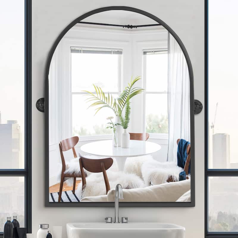 Arched Vintage Pivoting Wall Mirror 36"H×24"W
