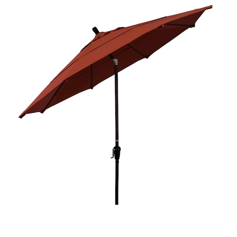 California Umbrella 11' Rd Sunset Series Patio Umbrella Bronze Aluminum Frame Crank Lift Auto Tilt Sunbrella