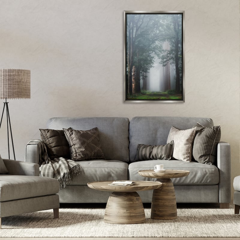 Stupell Calm Forest Clearing Framed Floater Canvas Wall Art Design By Martin Podt