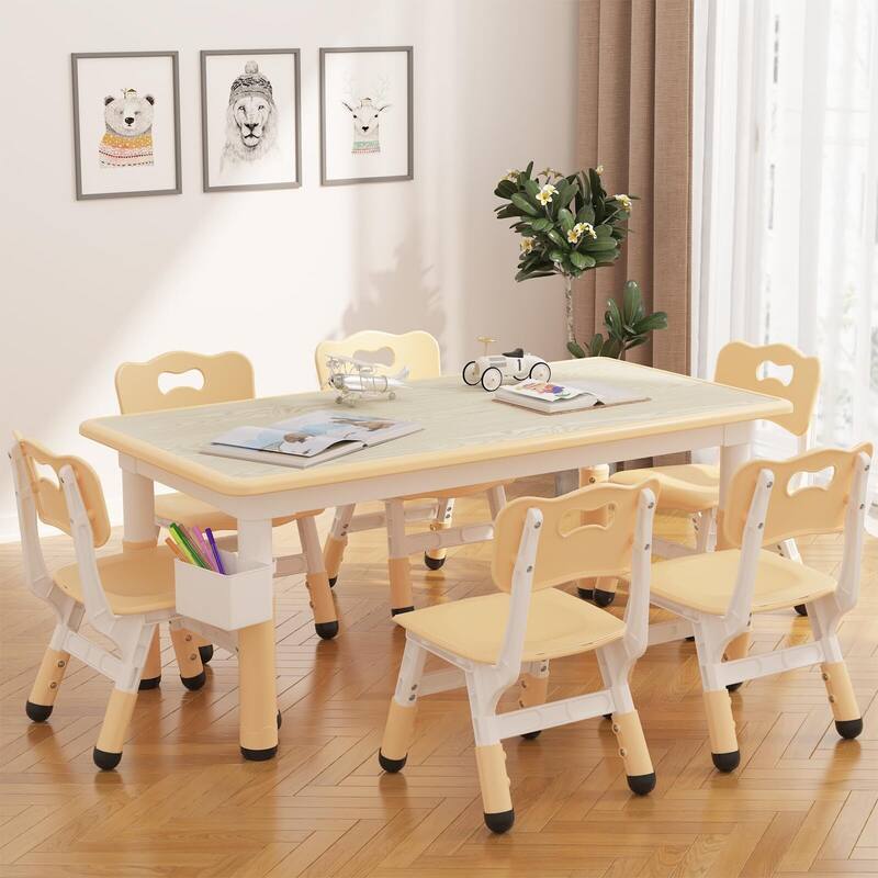 Kids Table and 6 Chairs Set