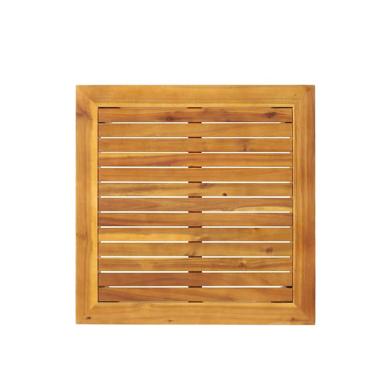 Aston Outdoor Mid-Century Modern Acacia Wood Sectional Chat Set by Christopher Knight Home