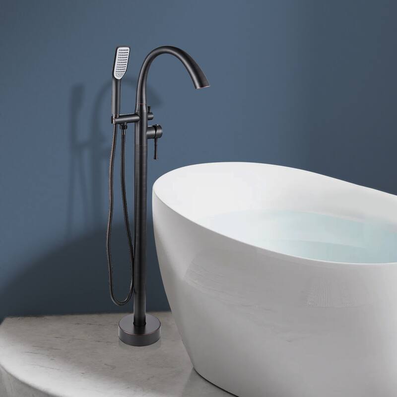 Topcraft Floor Mounted Bathtub Filler with Handheld Showerhead
