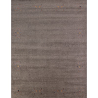 Tribal Gabbeh Indian Area Rug Handmade Grey Wool Carpet - 7'11" x 9'11"