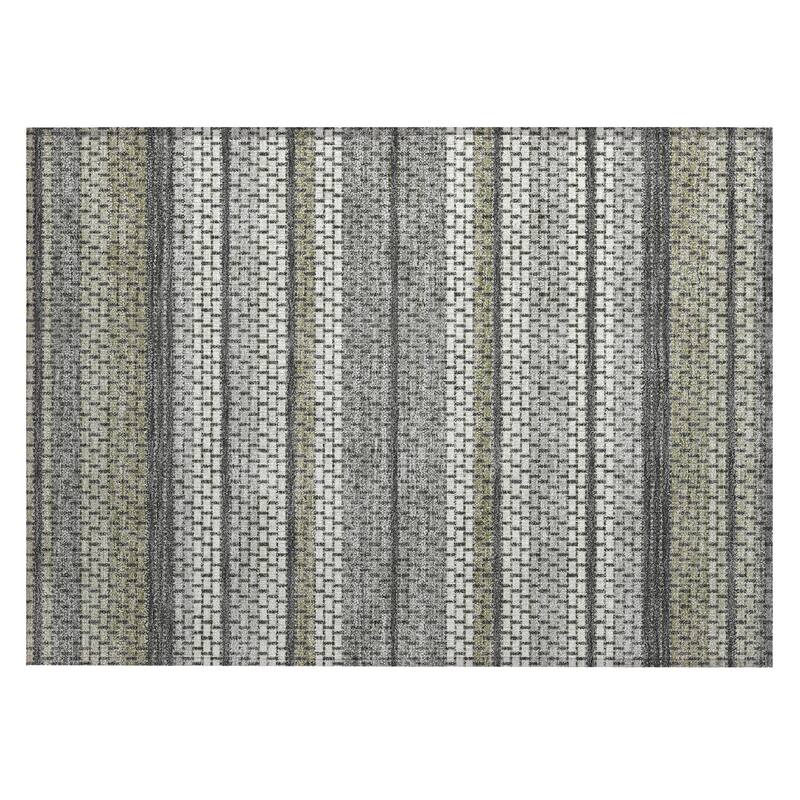 Machine Washable Indoor/ Outdoor Boho Stripe Chantille Rug