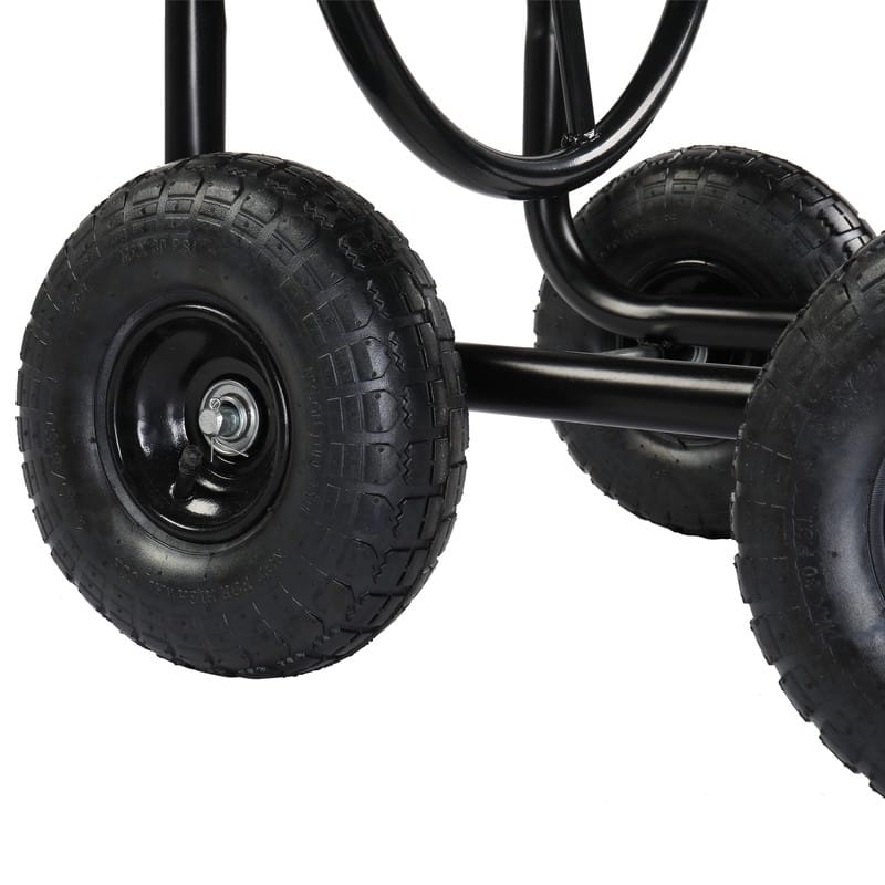 Black Cart Hose Reel with Wheels