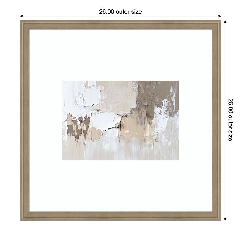 Textured Silence No. 2 by Irena Orlov Wood Framed Wall Art Print - Florence Light Brown - 26 x 26 in