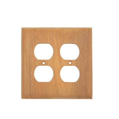 Teak 2 Duplex Receptacle Cover/Plate - Receptacle Cover