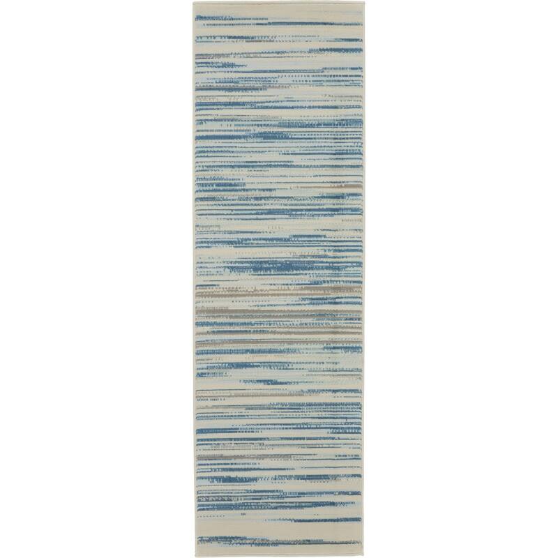 Fenic Power Loomed Abstract Traditional Modern Stain Resistant Area Rug By HomeRoots - 87' X '27' X '0.5