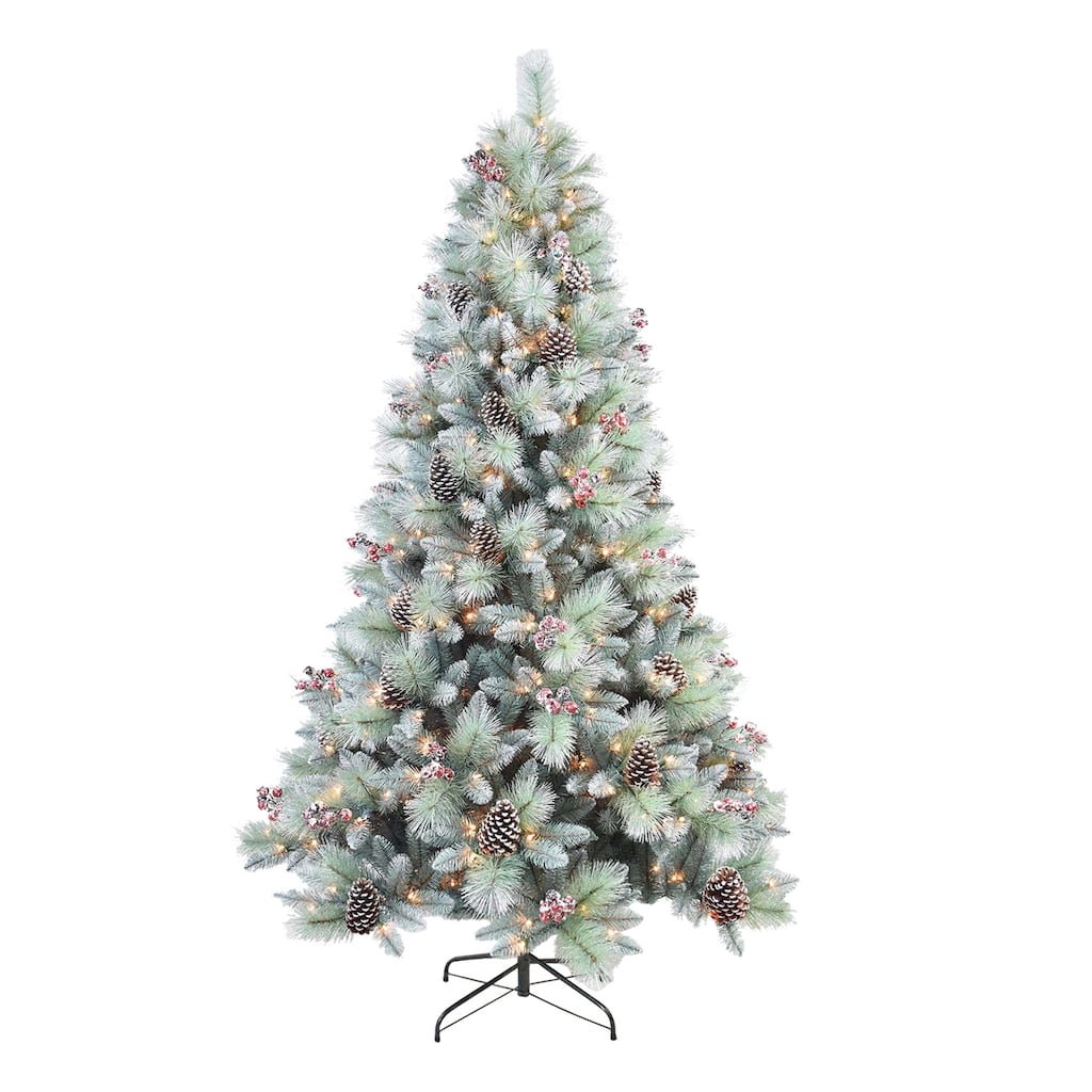 7 foot Glitter Mixed Pine Tree