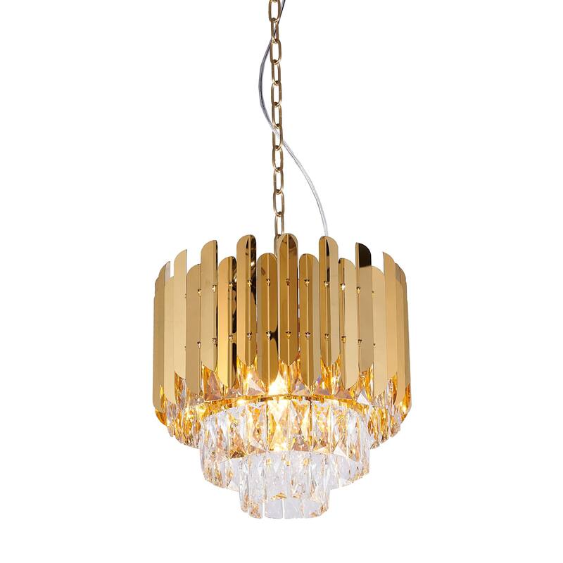 Transitional 8-Light Gold Crystal Chandelier