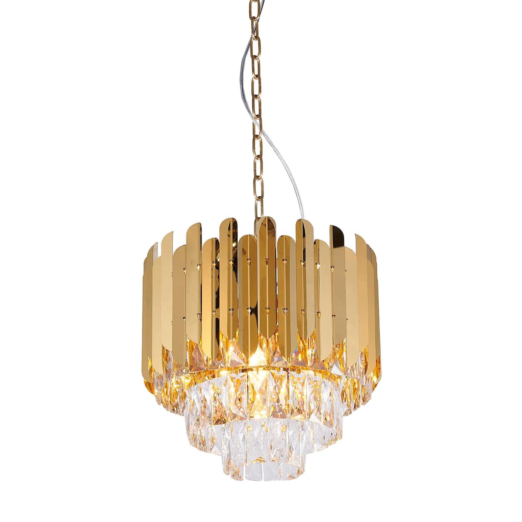 Transitional 8-Light Gold Crystal Chandelier