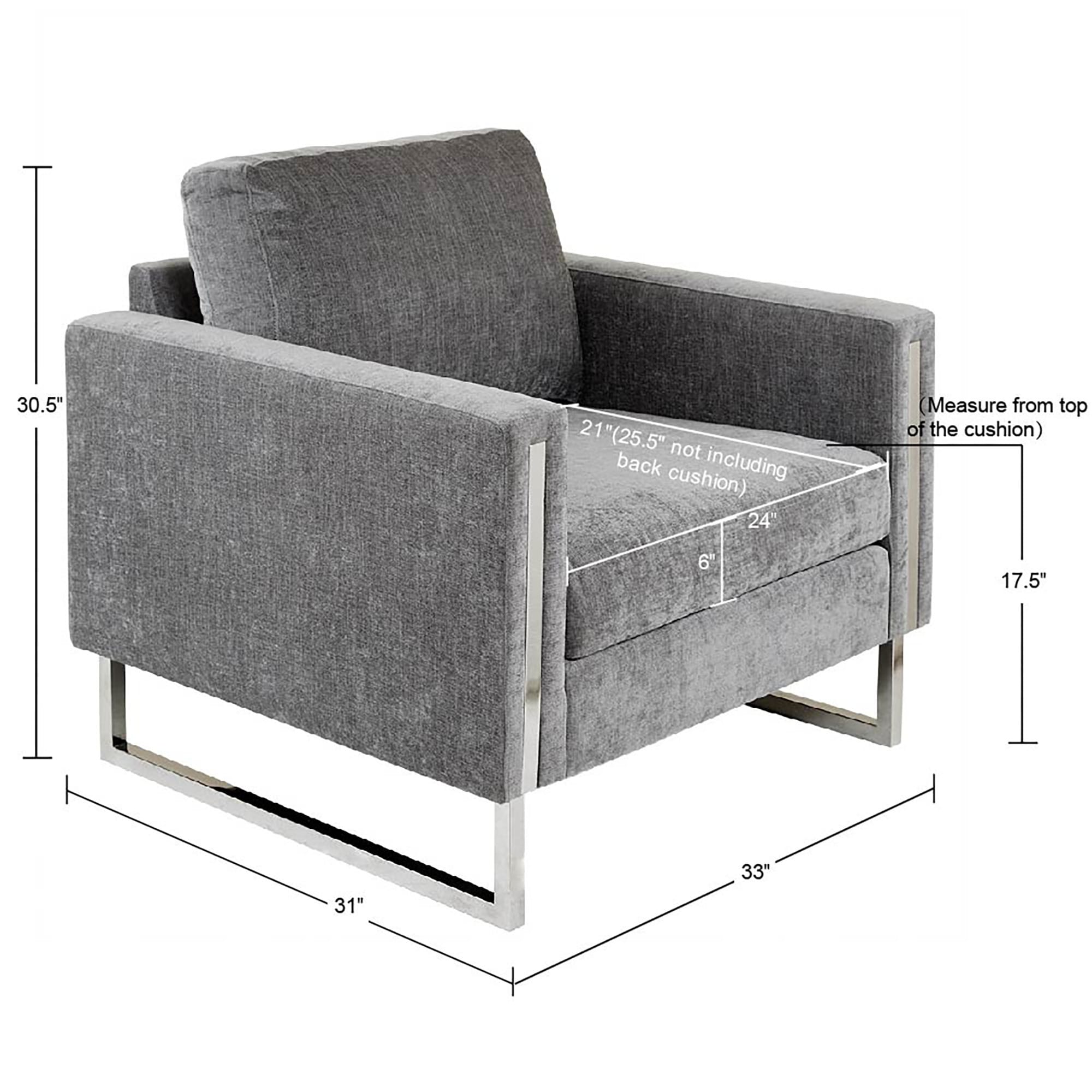INK IVY Madden Upholstered Metal Base Accent Lounge Chair