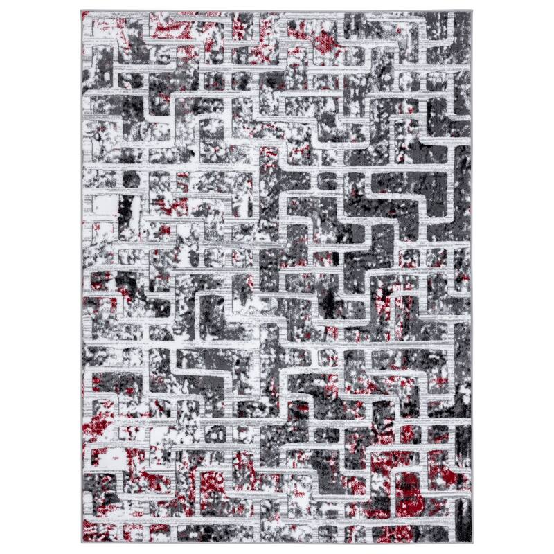 Samos Collection Abstract Geometric Area Rug - 2'1'' X 3'3''