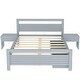 preview thumbnail 16 of 16, Full Size Wooden Platform Bed with 2 Storage Drawers and 2 Tables