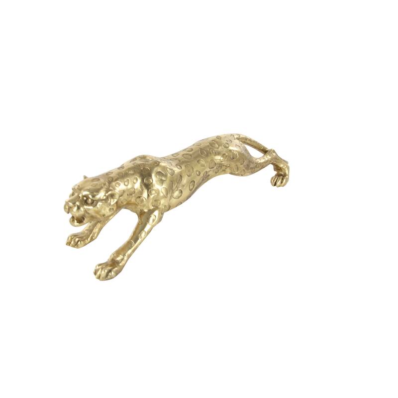 Stylish Polystone Leopard Sculpture - Silver or Gold
