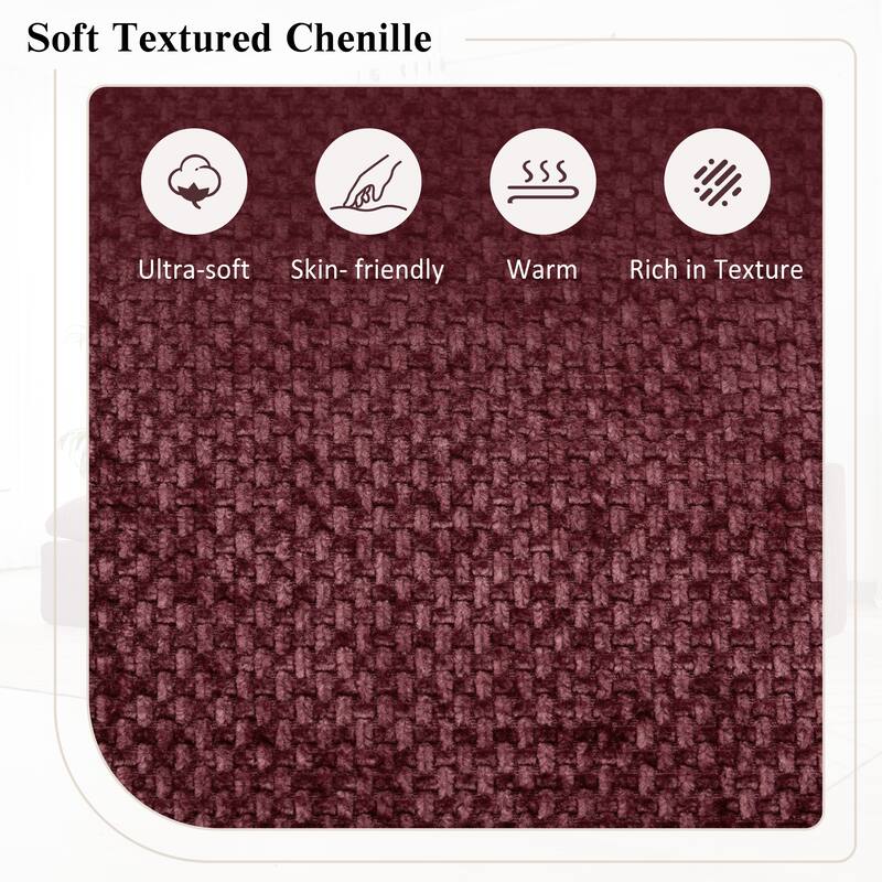 107.9" Chenille Modular Sectional Sofa with Double Cushions & Pockets