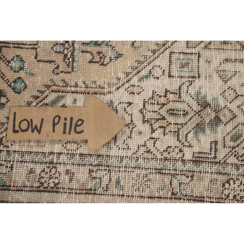 Hand Knotted Oriental 100% Wool Carpet Traditional Medallion Beige & Ivories Tabriz Area Rug - 9' 6'' X 6' 5''