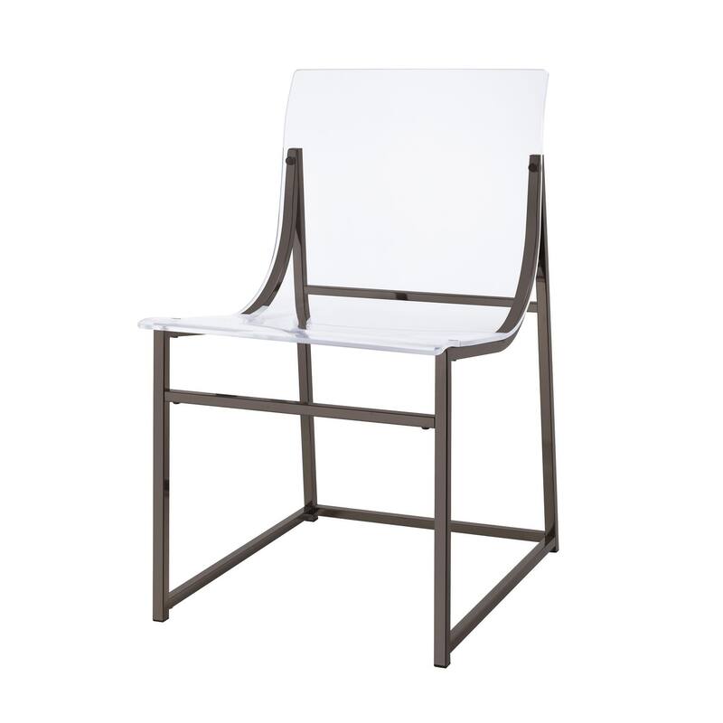 Fancher Clear and Black Nickel Acrylic Side Chair (Set of 2)