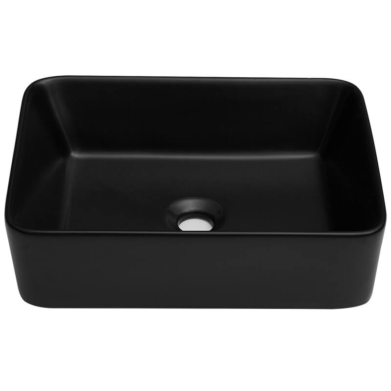 19"x15" Ceramic Rectangular Sink - Black