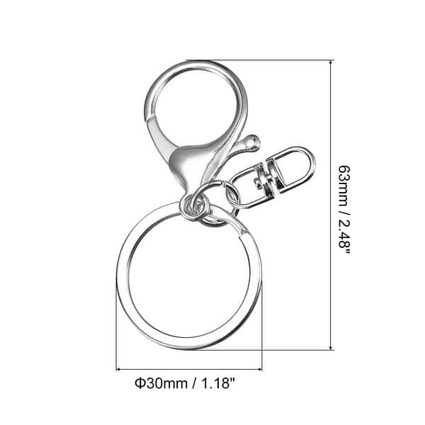 63mm Lobster Claw Clasps with Key Rings & Swivel Rings for DIY 16Pcs ...
