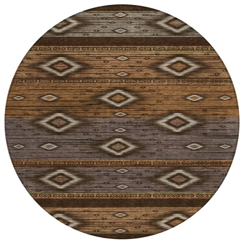 HomeRoots Tribal Transitional Rectangle Outdoor Rug