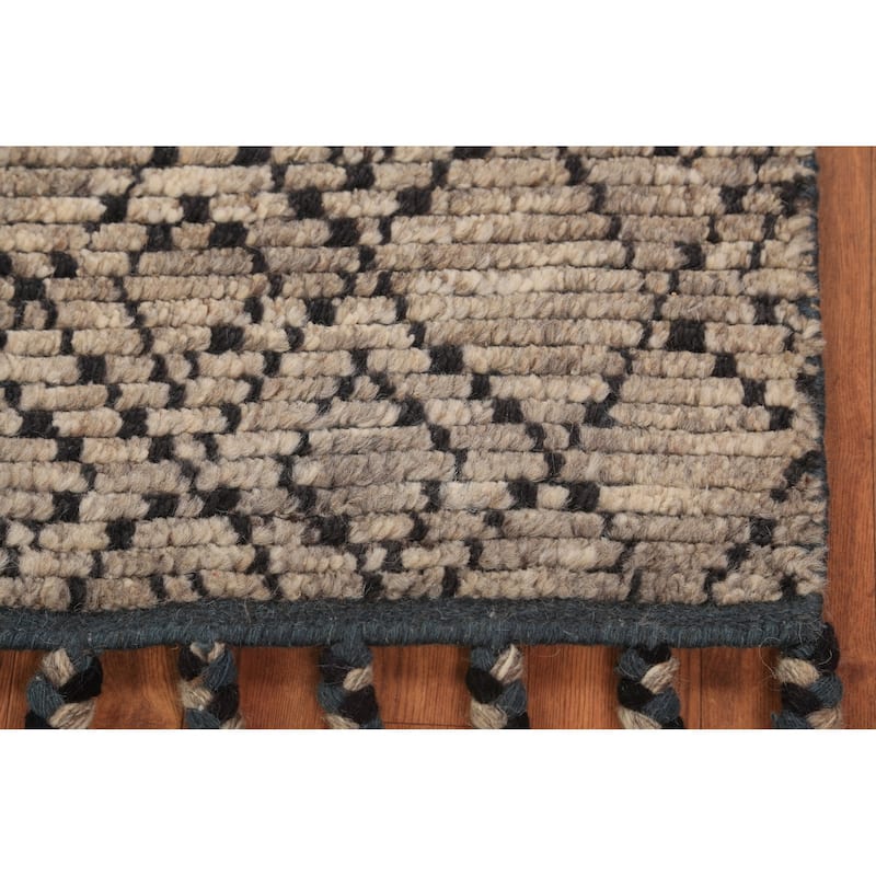 Moroccan Oriental Foyer Rug Handmade Geometric Wool Carpet - 2'0"x 3'0"